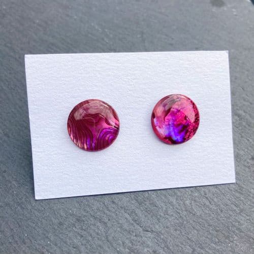 Cufflinks - Paua Red Circle