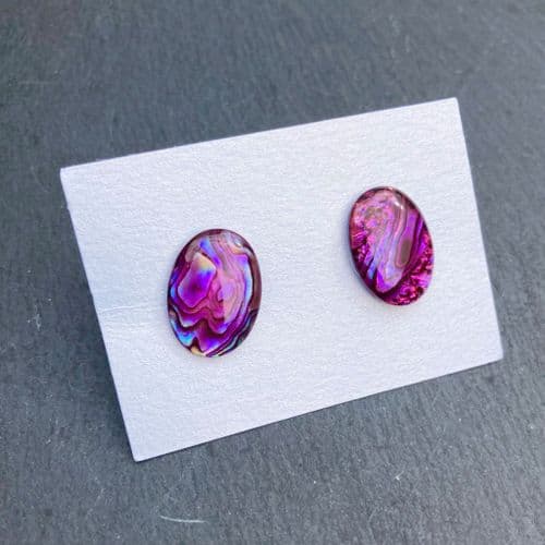 Cufflinks - Paua Red Oval