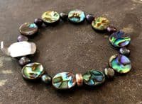 CUSTOMISABLE: Bracelet - Paua & Freshwater Pearls - PB02-PP
