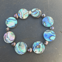 CUSTOMISABLE: Bracelet - Paua & Freshwater Pearls - PB02-PP