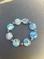 CUSTOMISABLE: Bracelet - Paua & Freshwater Pearls - PB02-PP