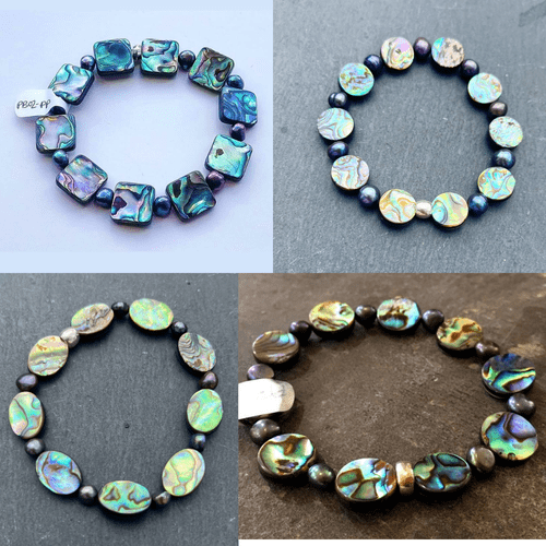 CUSTOMISABLE: Bracelet - Paua & Freshwater Pearls - PB02-PP