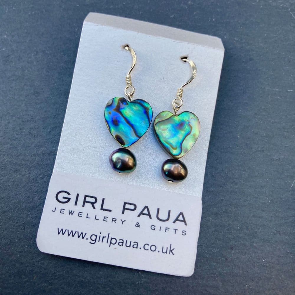 CUSTOMISABLE: Paua & Freshwater Pearl Earrings PE02-PP