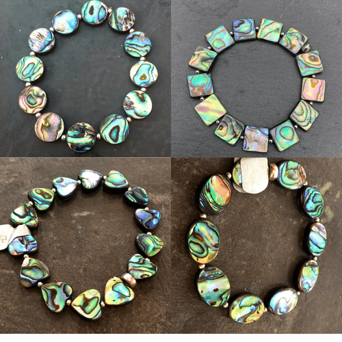 CUSTOMISABLE: Paua & Silver Bead Bracelet PB22