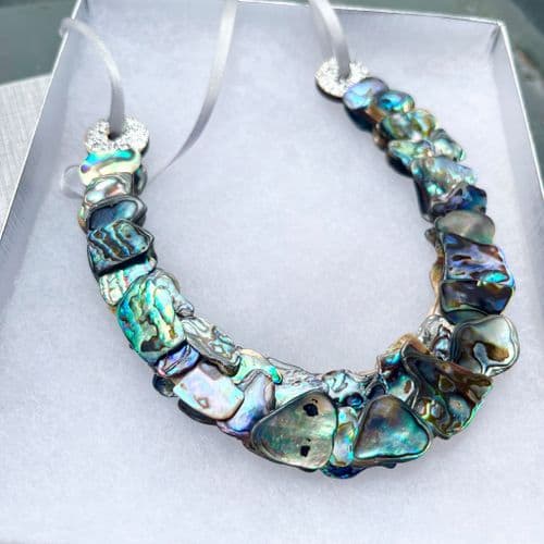 Decoration - Paua Shell Mosaic Hanging Horseshoe (double sided)