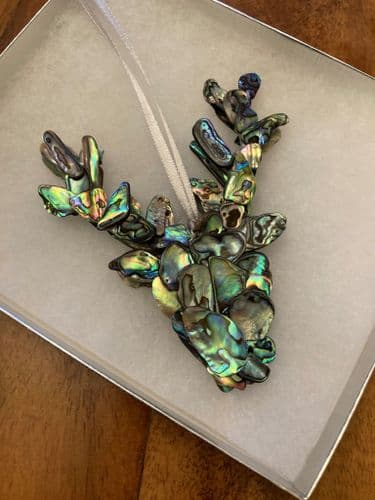 Decoration - Paua Shell Mosaic Hanging Stag (double sided)