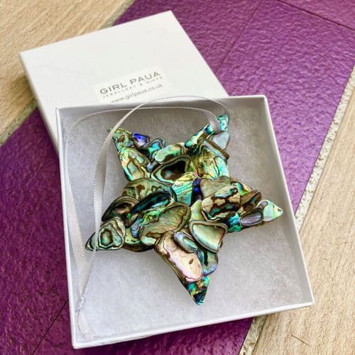 Decoration - Paua Shell Mosaic Hanging Star (double sided)