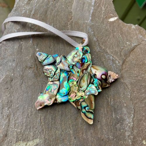 Decoration - Paua Shell Mosaic Hanging Star -Small