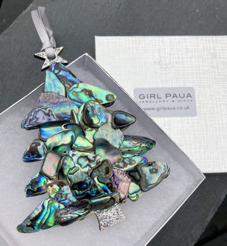 Decoration - Paua Shell Mosaic Hanging Tree (double sided)