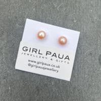 Earrings - Freshwater Pearl Stud (White or Blush Pink)  5mm