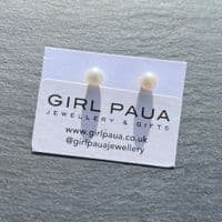 Earrings - Freshwater Pearl Stud (White or Blush Pink)  5mm