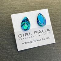 Earrings - Paua Blue Shapes - Stud