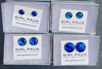 Earrings - Paua Blue Studs 8mm, 10mm, 12mm, 15mm