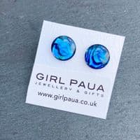 Earrings - Paua Blue Studs 8mm, 10mm, 12mm, 15mm