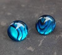 Earrings - Paua Blue Studs 8mm, 10mm, 12mm, 15mm