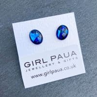 Earrings - Paua Blue Studs 8x10mm, 10x14mm, 13x18mm