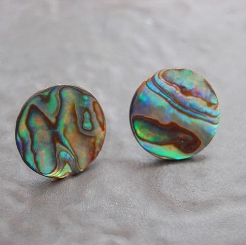 Earrings - Paua Natural Disc 20mm - Stud