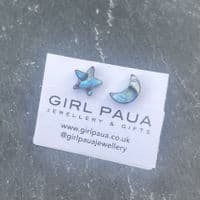 Earrings - Paua Star & Moon 8-10mm - Stud