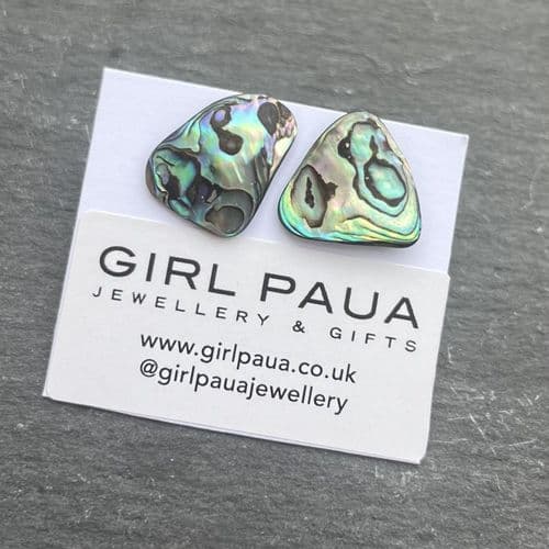 Earrings - Paua Stud Natural Shell H - PE04