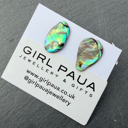 Earrings - Paua Stud Natural Shell J - PE04