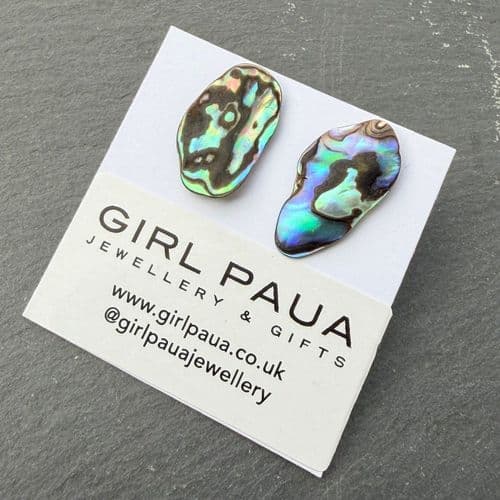 Earrings - Paua Stud Natural Shell M - PE04