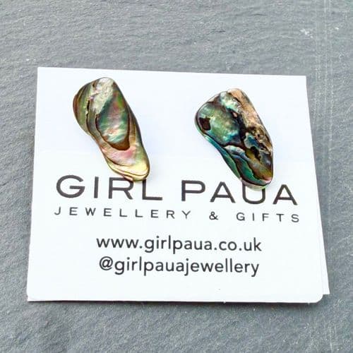 Earrings - Paua Stud Natural Shell N - PE04