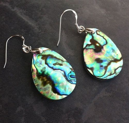 Earrings - PE03-LW Paua Large Waterdrop