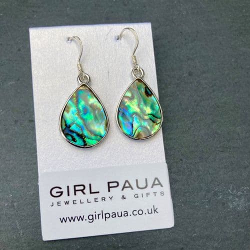 Earrings - PE03-W Paua Waterdrop