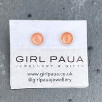 Earrings - Pink Mother of Pearl Circle Studs 6mm PE04-2