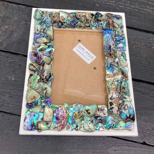 Frame - Paua Mosaic Rectangle 6x4" with White Edging