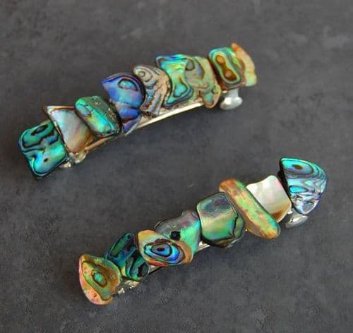 Hairclip - Paua Shell Mosaic - Mini 4cm (OPTION - buy more pay less!)