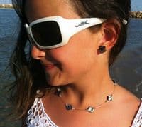 Necklace - Paua & Cut Glass Crystal Floating - PN201 Diamond Clear