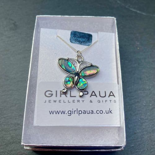 PP17 Natural Butterfly Full Paua Pendant