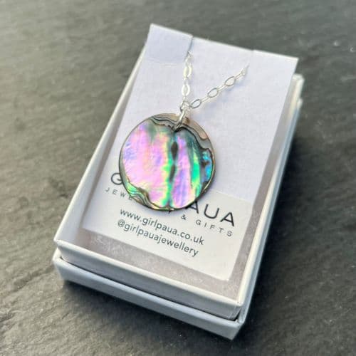 PP17 Natural Disc 25mm Paua Pendant