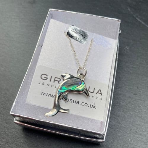 PP17 Natural Dolphin Paua Pendant