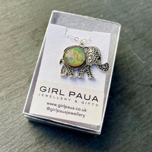 PP17 Natural Elephant Paua Pendant