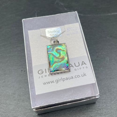 PP17 Natural Rectangle Paua Pendant