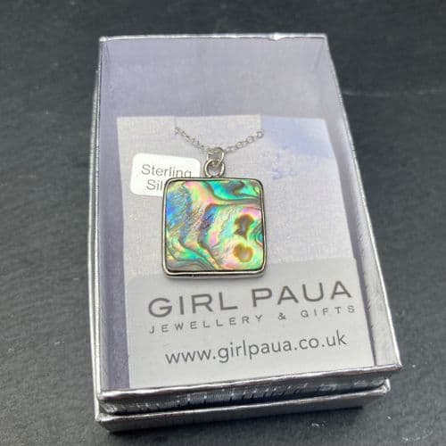 PP17 Natural Square Paua Pendant