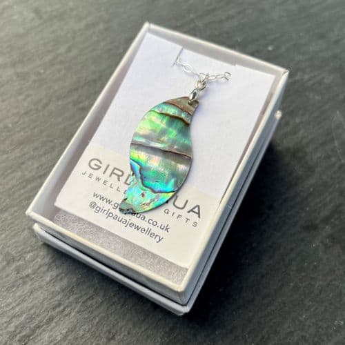 PP17 Natural Squiggle Large Paua Pendant