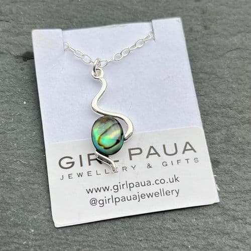 PP17 Natural Squiggle Paua Pendant