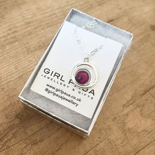 PP17 Red Double Swirl Paua Pendant