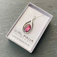 PP17 Red Waterdrop Paua Pendant