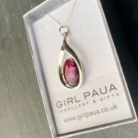 PP17 Red Waterdrop Paua Pendant