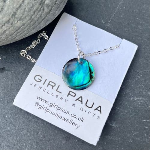 PP1718 Blue Circle Paua Pendant