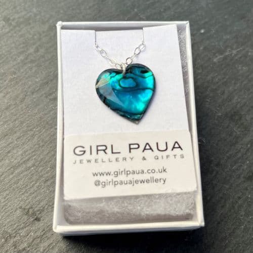 PP1718 Blue Heart Paua Pendant