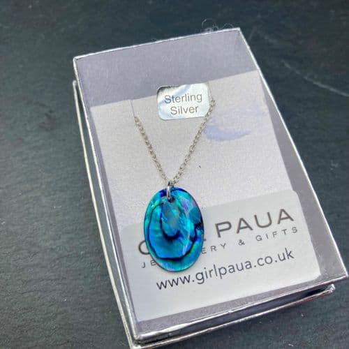 PP1718 Blue Oval Paua Pendant