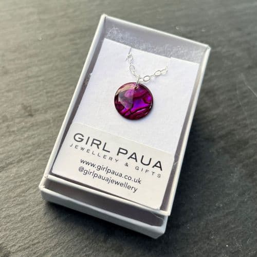 PP1718 Red Circle Paua Pendant