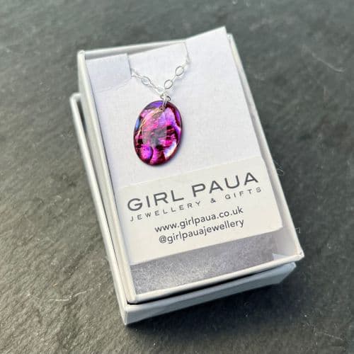 PP1718 Red Oval Paua Pendant