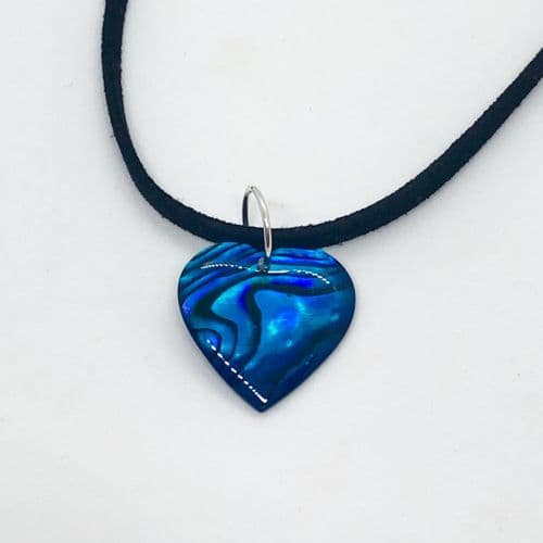 PP18 Paua Blue Heart 20mm Pendant