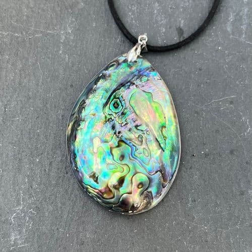 Suede or Sterling Silver Pendant PN04 - Paua Moana